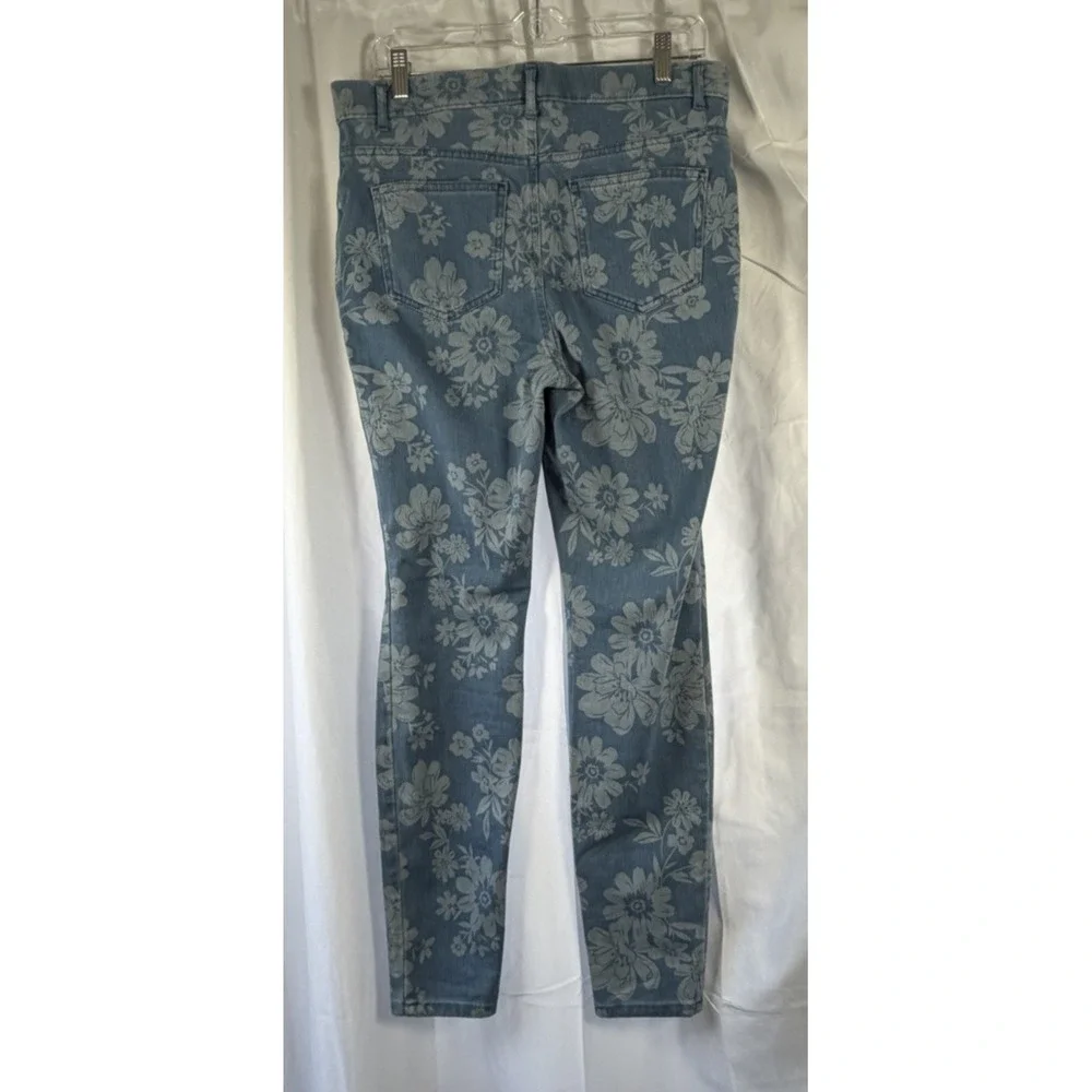 Time And Tru‎ Women's High Rise Jeggings Pants Stretch Floral Denim L(12-14)